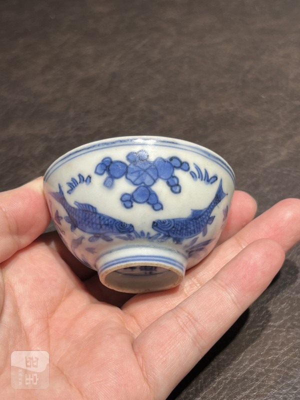 明嘉靖 青花鱼藻纹茶圆 - 图11